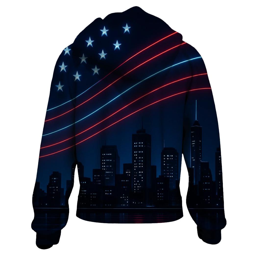 Neon Skyline Star Trails pullover hoodies