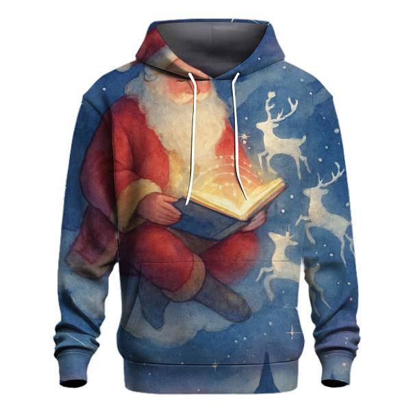 Celestial Storybook Santa lightweight hoodies