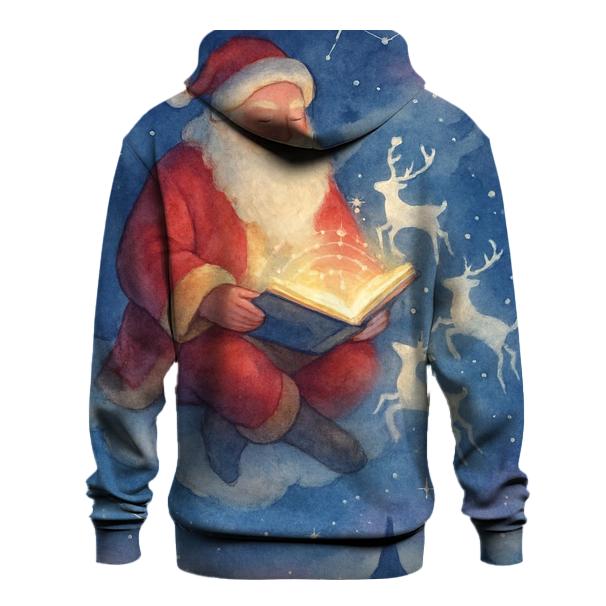 Celestial Storybook Santa lightweight hoodies