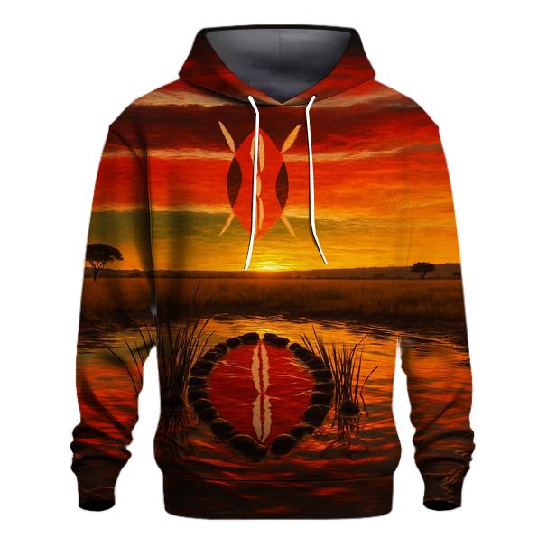 KenyaSavannaShieldReflection embroidered hoodies