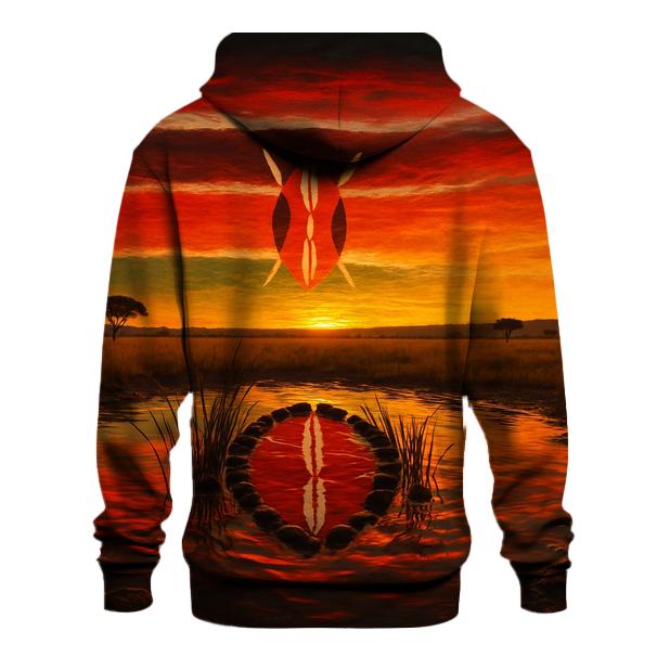 KenyaSavannaShieldReflection embroidered hoodies