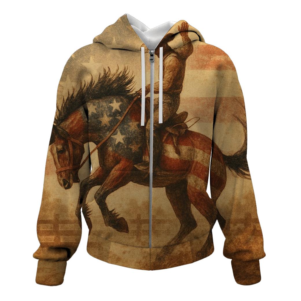Vintage Rodeo Stripes Dust printed hoodies