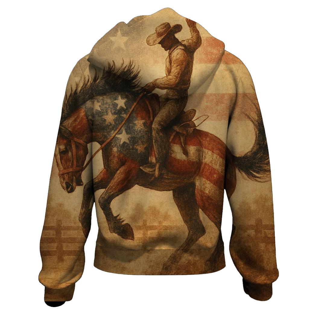 Vintage Rodeo Stripes Dust printed hoodies