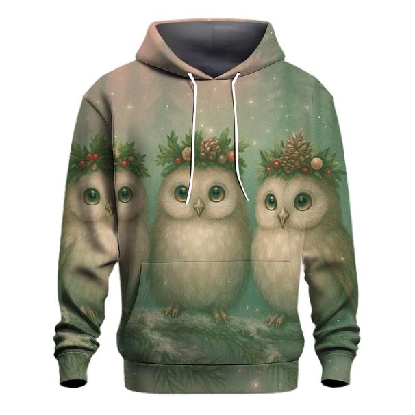 Starlight Forest Christmas Owls custom hoodies