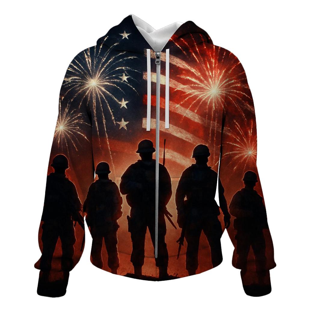 Fireworks Skyline Battle Honor zip-up hoodies