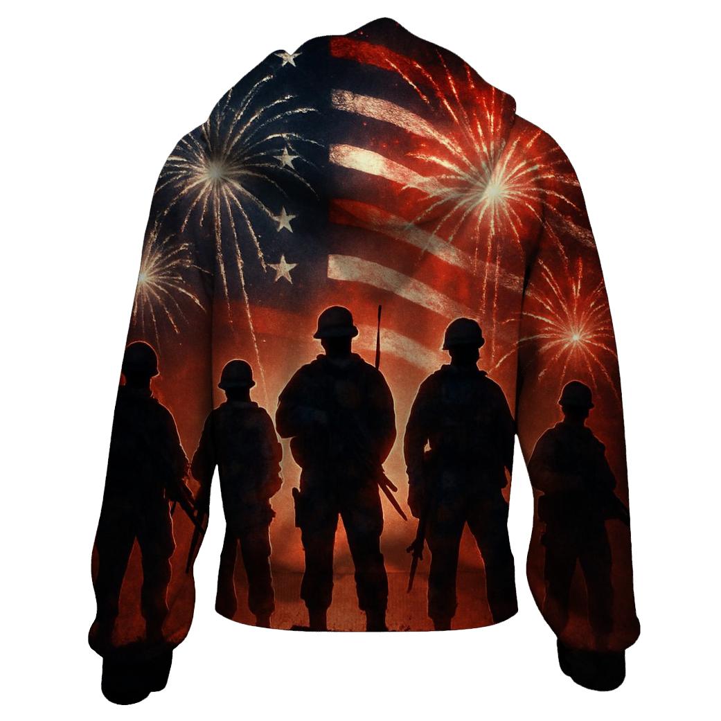 Fireworks Skyline Battle Honor zip-up hoodies