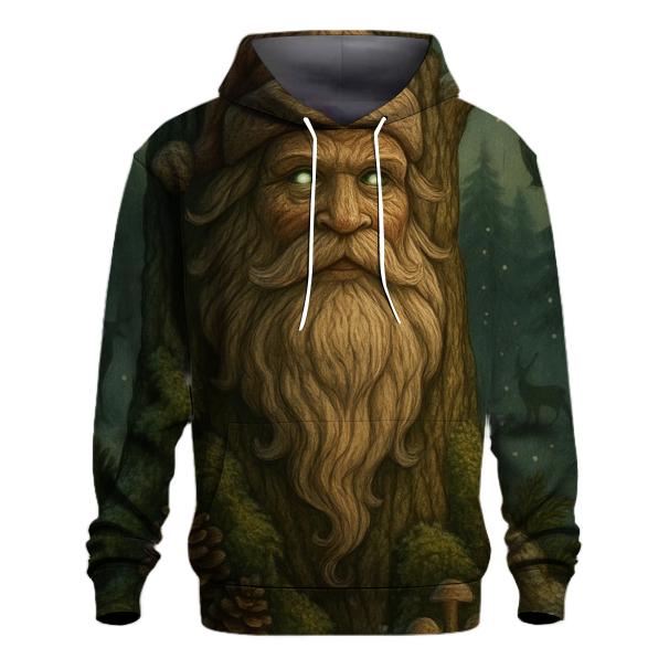 Forest Guardian Woodcarved Santa zip-up hoodies