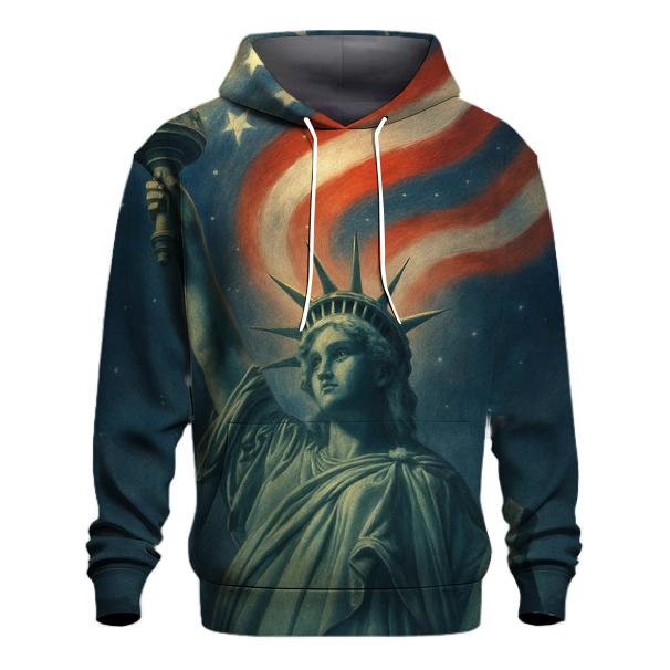 Liberty Torch Aurora Flag pullover hoodies