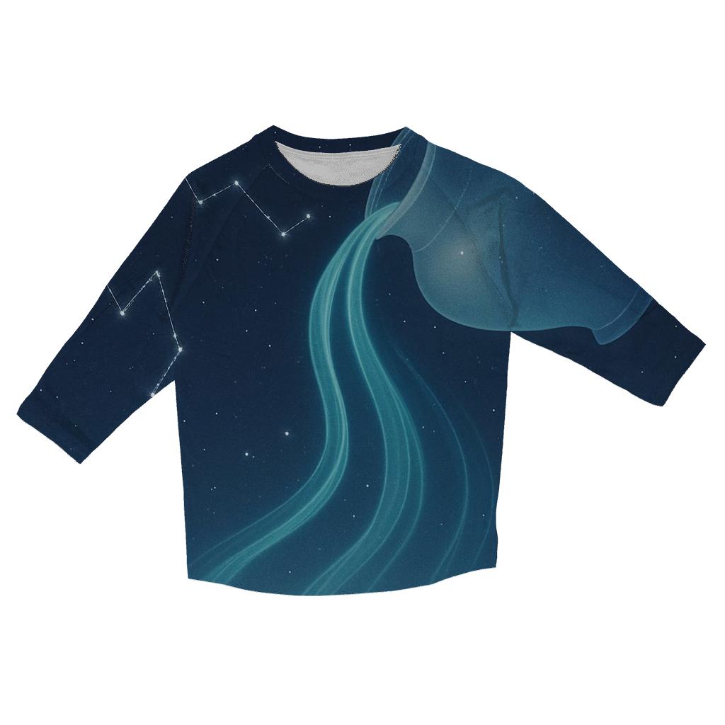 Luminous Aquarius Star Cascade casual three quarter sleeve shirts