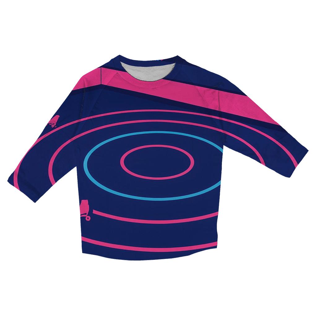 Neon Roller Rink Swirl stylish quarter sleeve tops