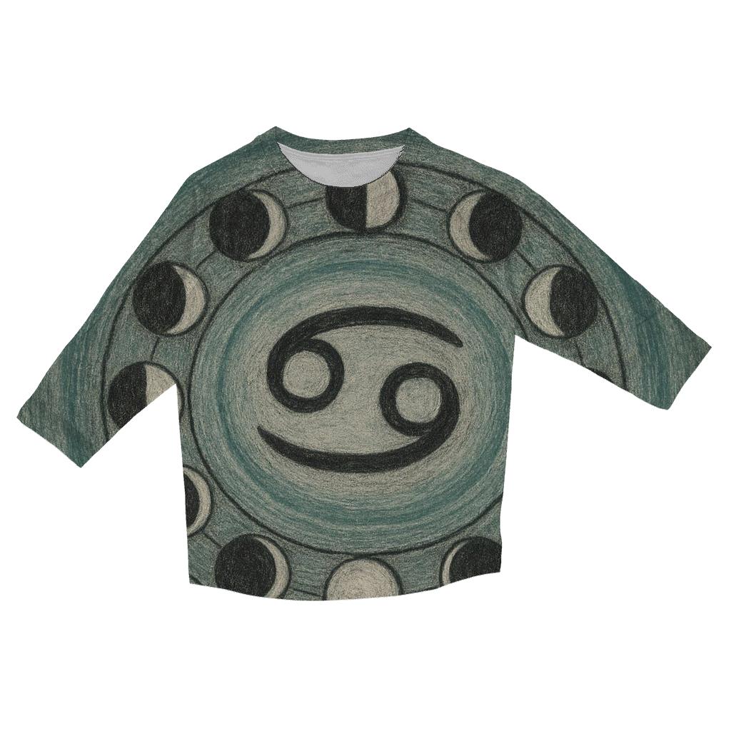 Cancer Lunar Tides Sigil printed three quarter sleeve shirts
