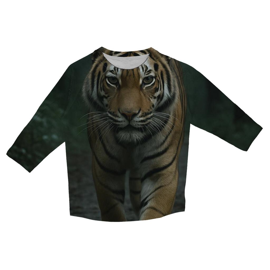 Tiger Patrolling Monsoon Forest designer 3/4 sleeve blouses