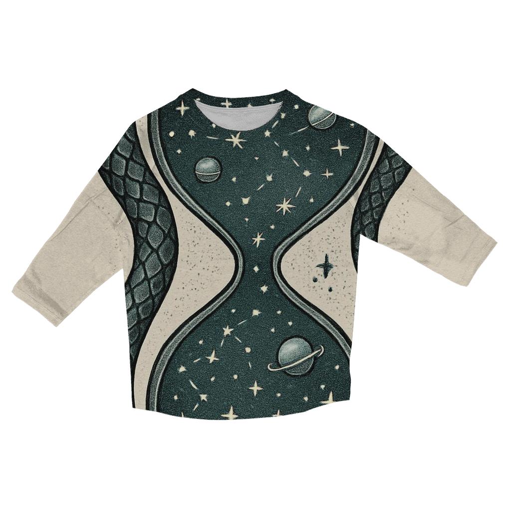 Starlit Serpent Hourglass casual three quarter sleeve shirts