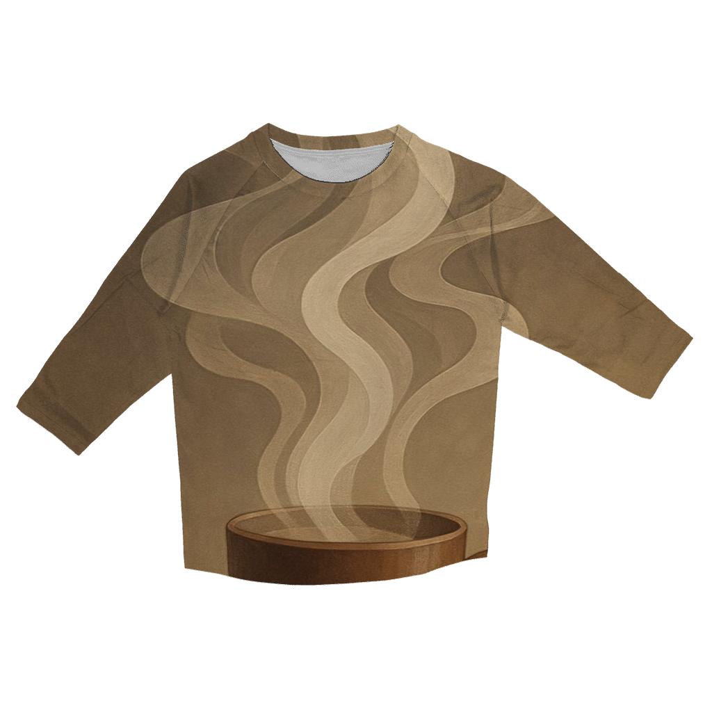 Steam Ribbon Cascade casual three quarter sleeve shirts