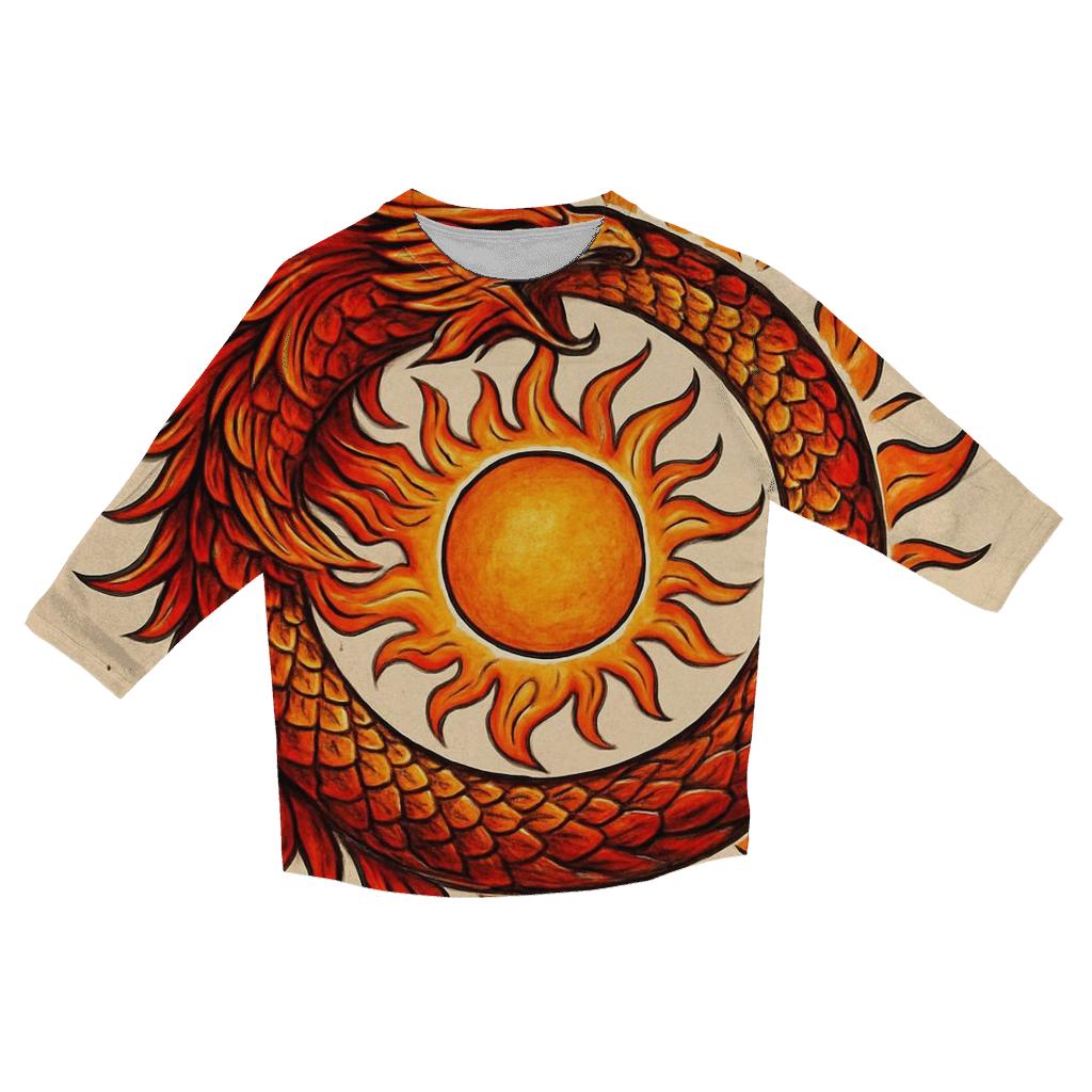 Solar Flare Phoenix Ouroboros stylish quarter sleeve tops