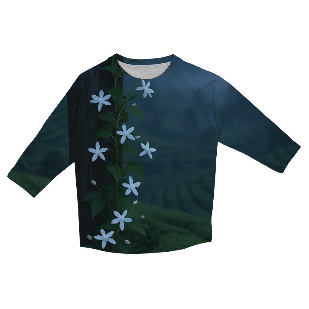 Tea Plantation Jasmine At Dusk casual three quarter sleeve shirts