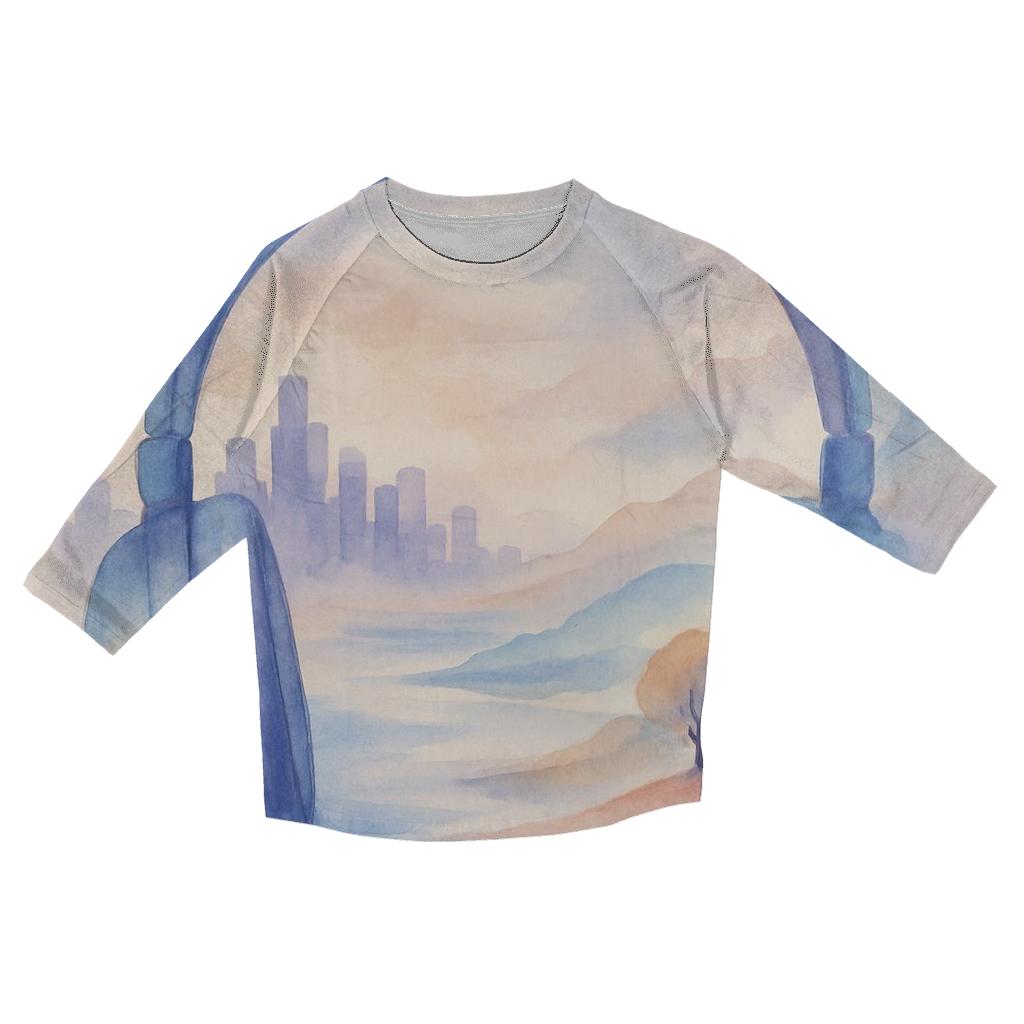 Watercolor Headphone Daydream custom 3/4 sleeve shirts