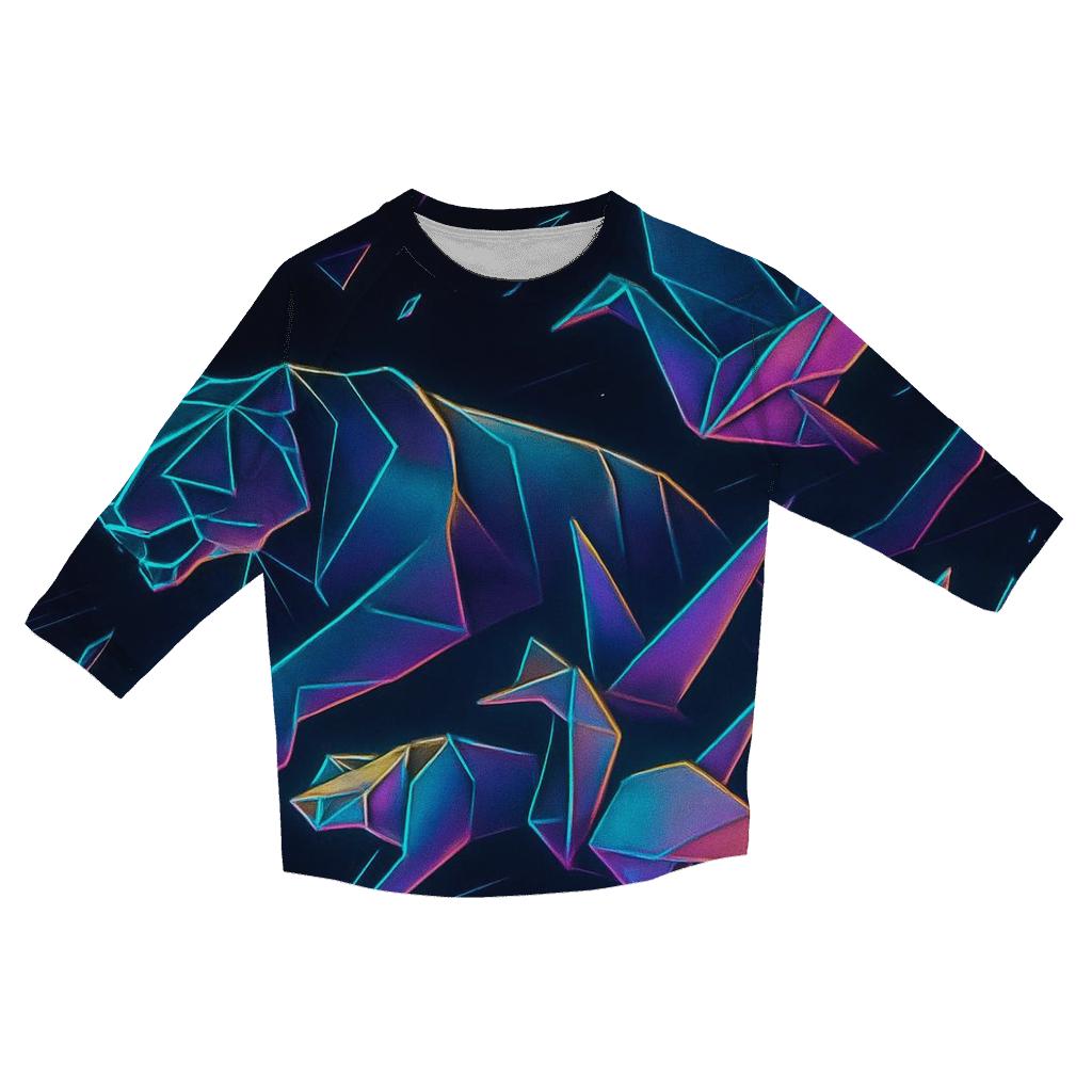 Neon Origami Stampede designer 3/4 sleeve blouses