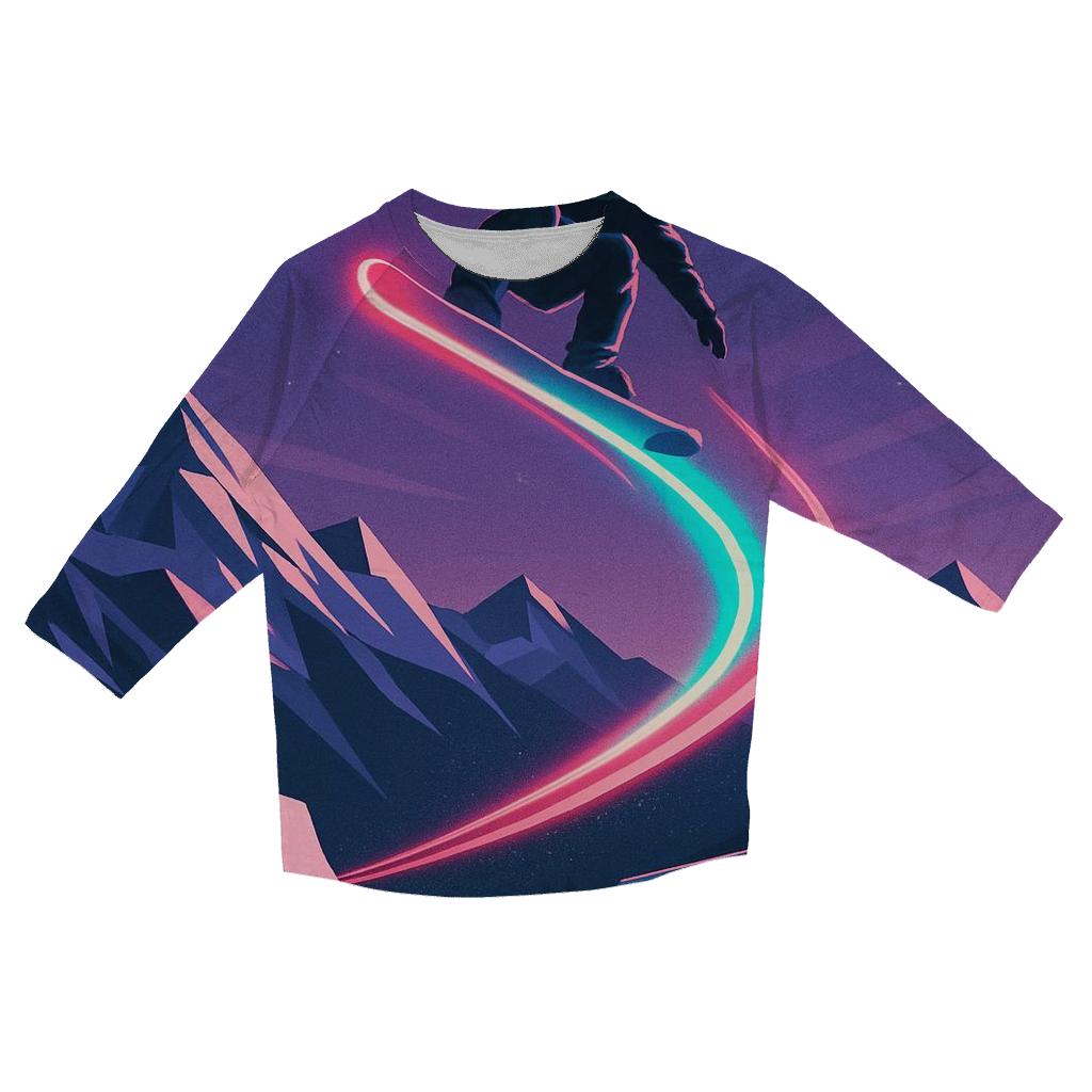 Snowboard Halfpipe Neon Rush designer 3/4 sleeve blouses
