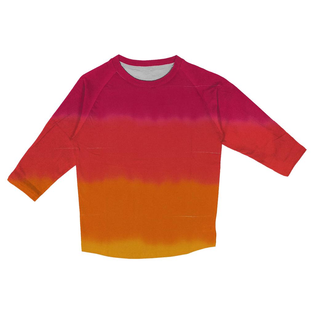 Sunset Horizon Stripe Dip Dye custom 3/4 sleeve shirts