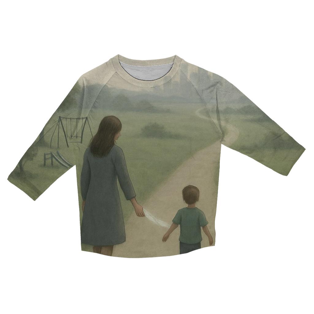 When Her Hands Let Go But Her Love Stayed printed three quarter sleeve shirts