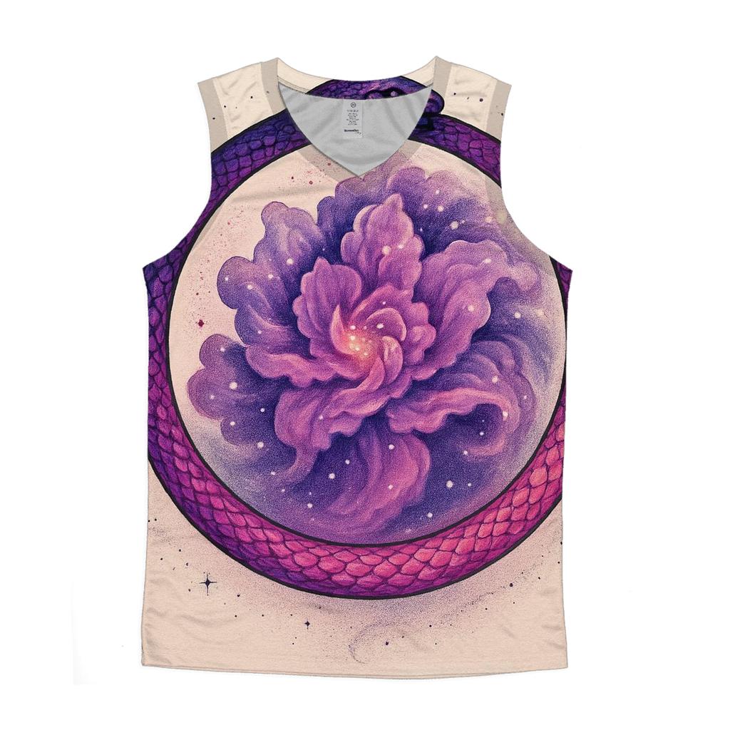 Nebula Bloom Ouroboros sports performance tank tops