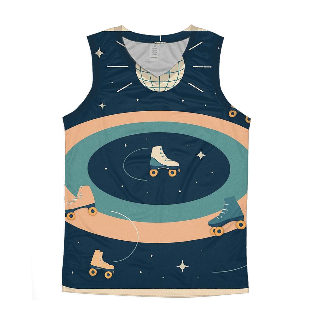 Cosmic Roller Rink trendy fitted tank tops