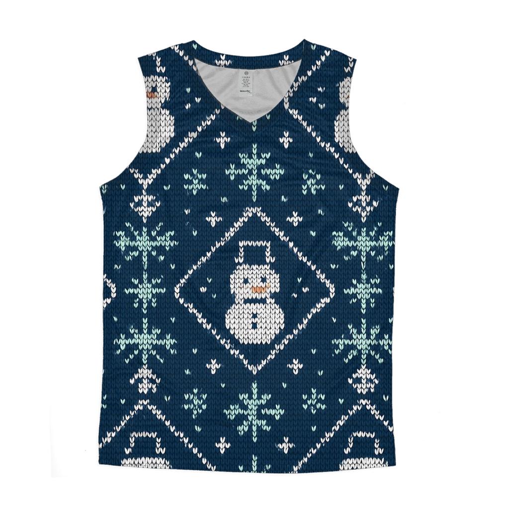Snowman Lantern Lattice Design custom tank tops