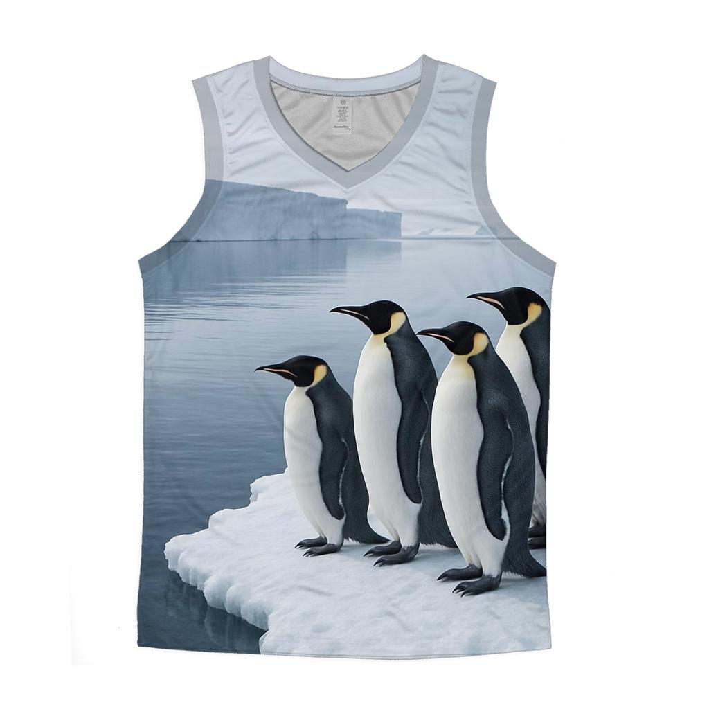 Emperor Penguins On Sea Ice Edge trendy fitted tank tops