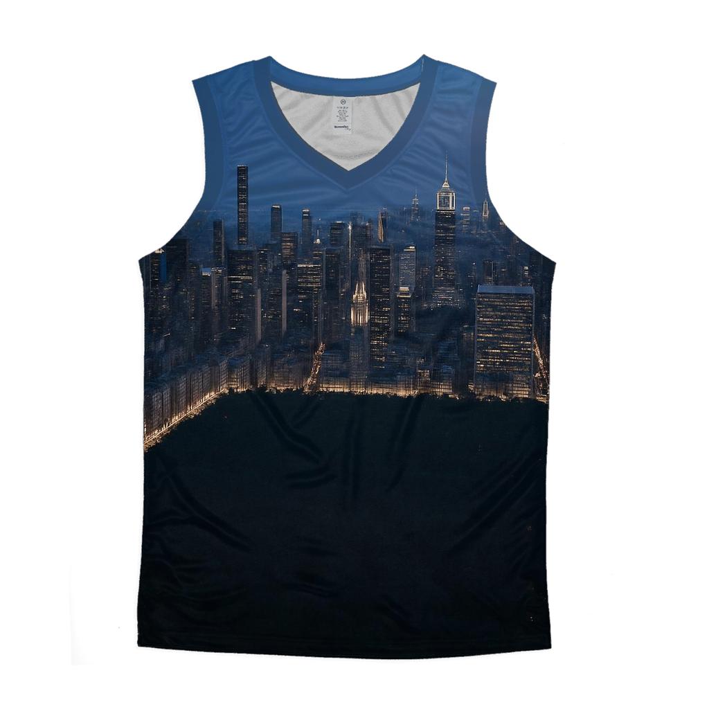 Aerial Blue Hour Panorama Above Central Park South cotton sleeveless tops