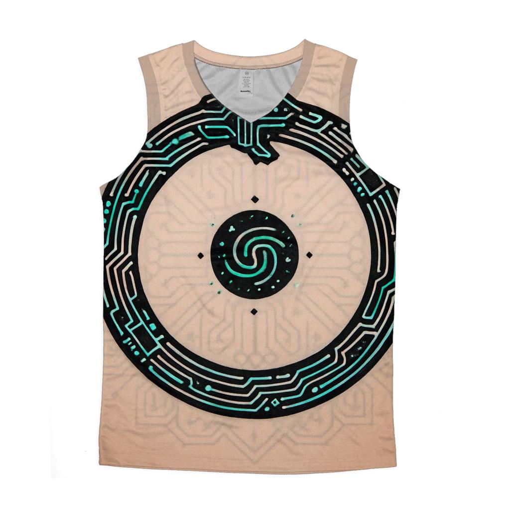 Quantum Ouroboros Circuitry graphic print tank tops