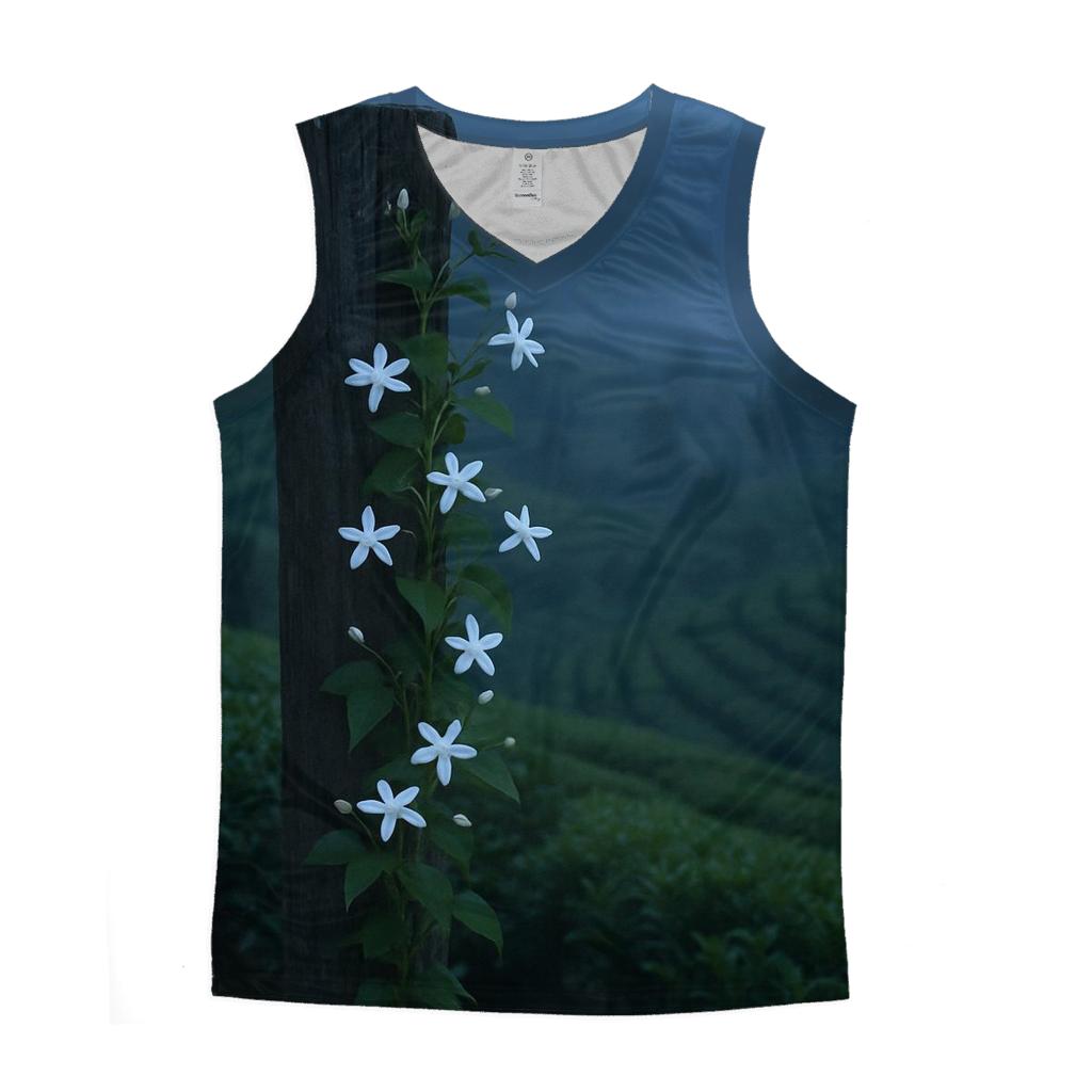 Tea Plantation Jasmine At Dusk cotton sleeveless tops