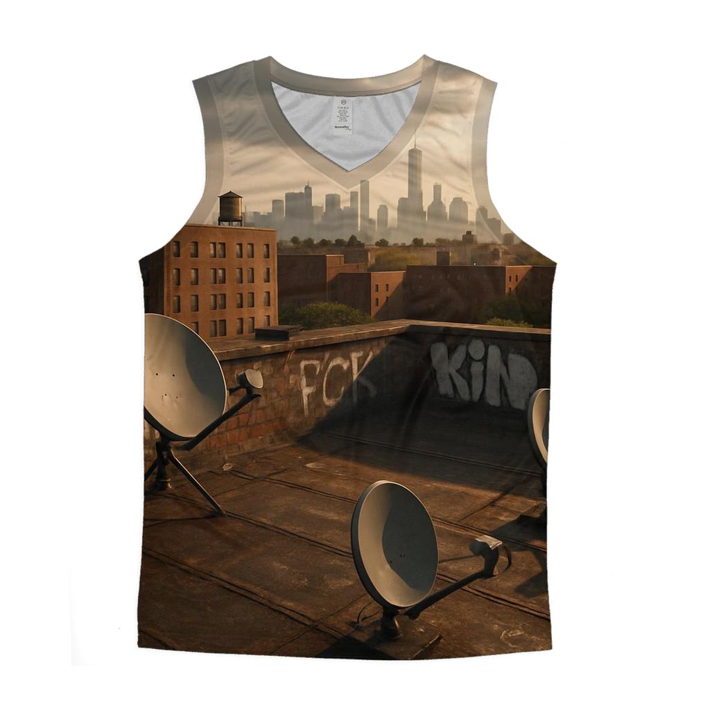 South Bronx Rooftop View Toward Downtown Manhattan designer workout tanks