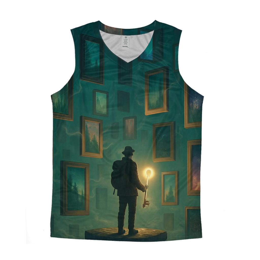Labyrinth Of Floating Doors sports performance tank tops