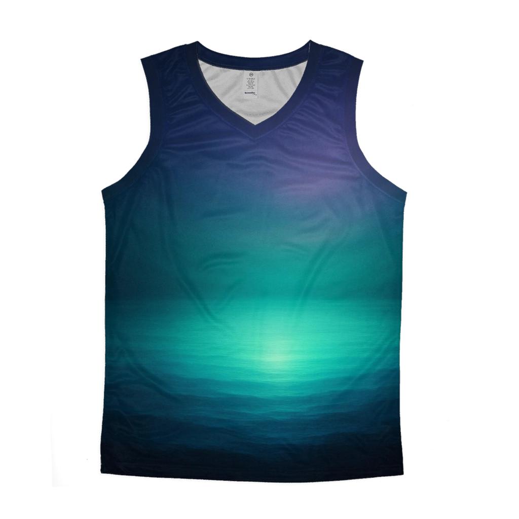 Midnight Lagoon Bloom personalized athletic tanks