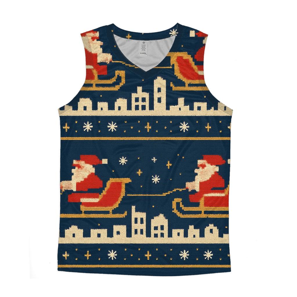 Santa Sleigh Skyline Bands Design custom tank tops