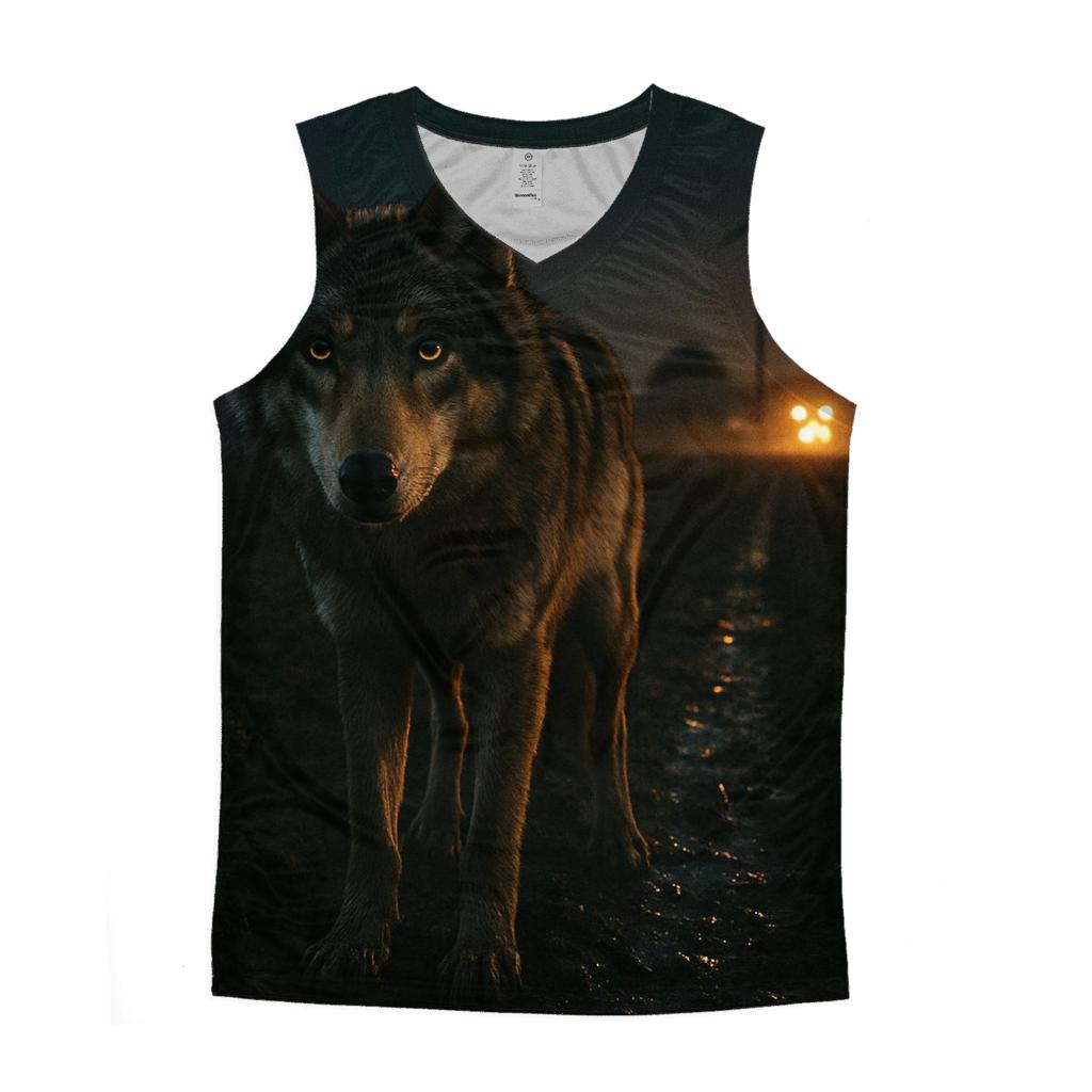 Farm Edge Wolf In Headlights Glow trendy fitted tank tops