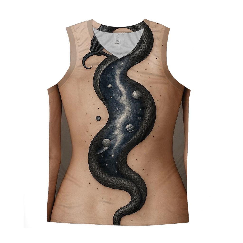 Galactic Spine Serpent Ouroboros sports performance tank tops
