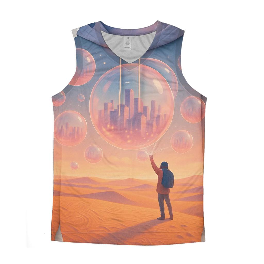 Bubblegum Skyline Mirage cotton sleeveless tops