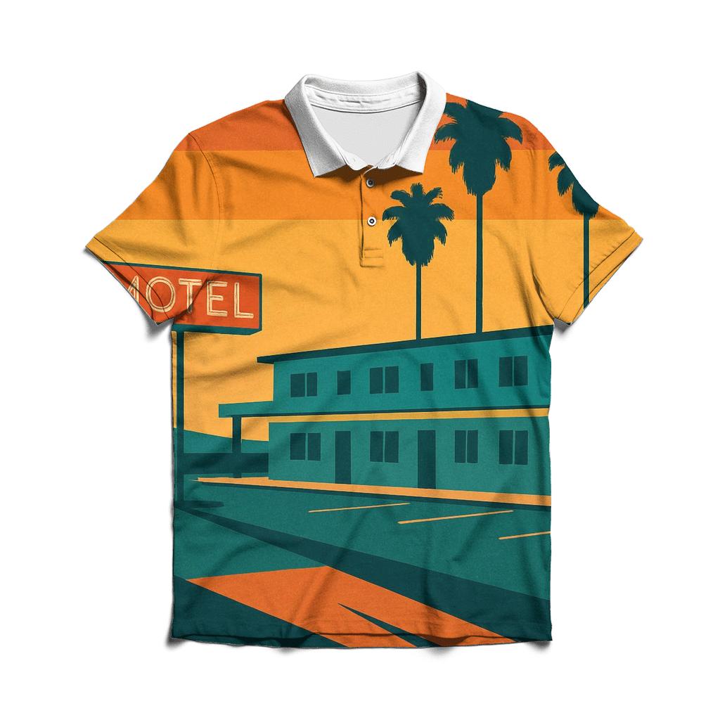 Sunset Strip Motel premium cotton polo shirts