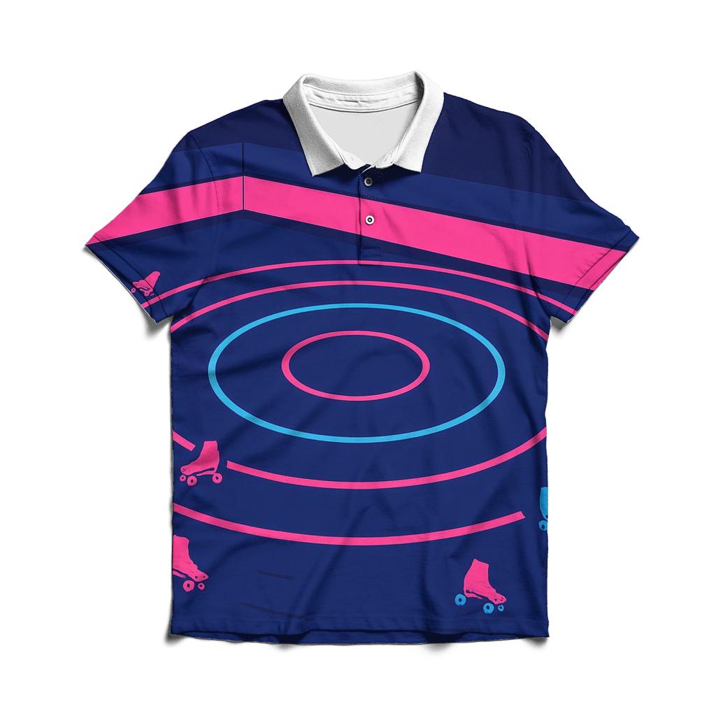 Neon Roller Rink Swirl designer slim fit polos