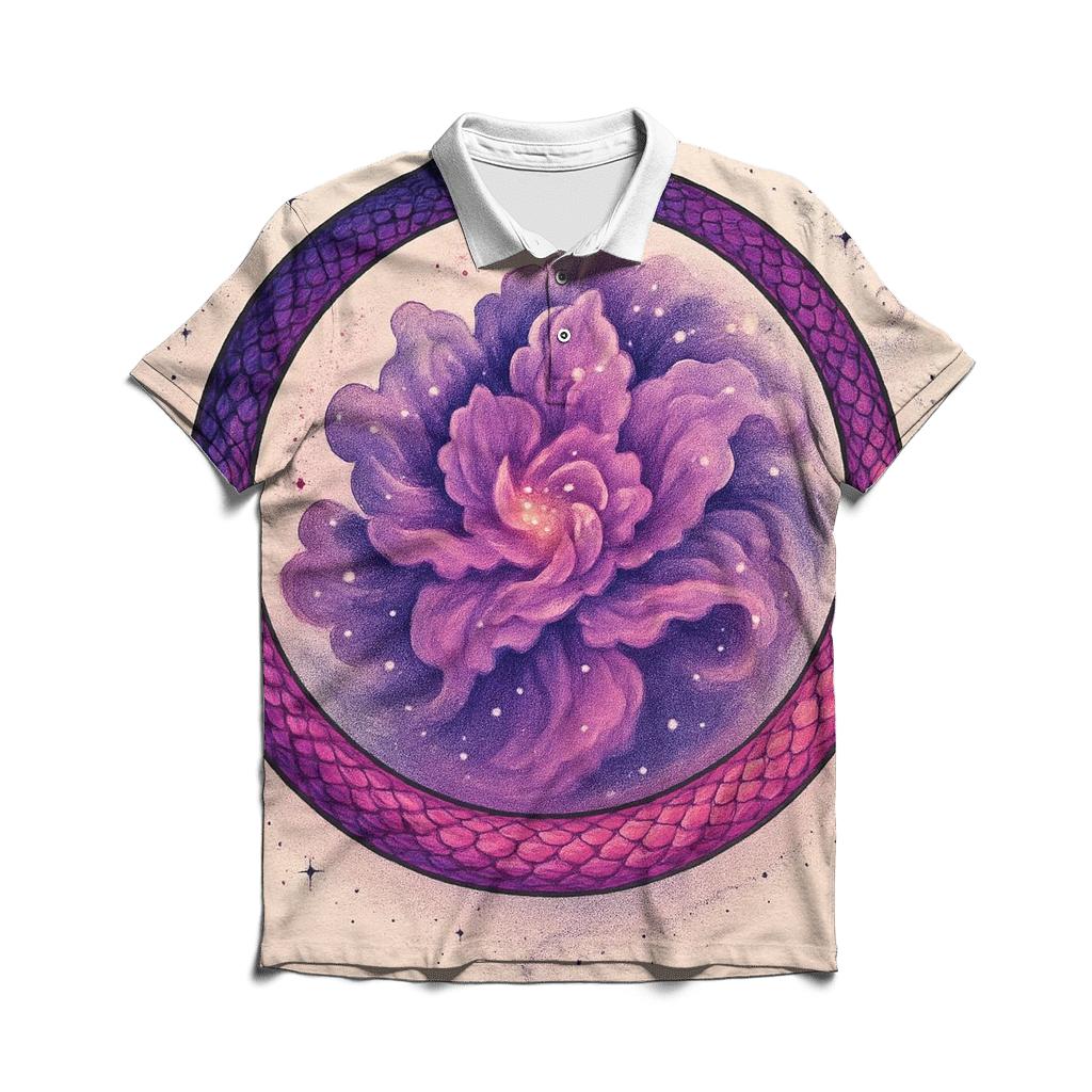 Nebula Bloom Ouroboros casual sports polo shirts