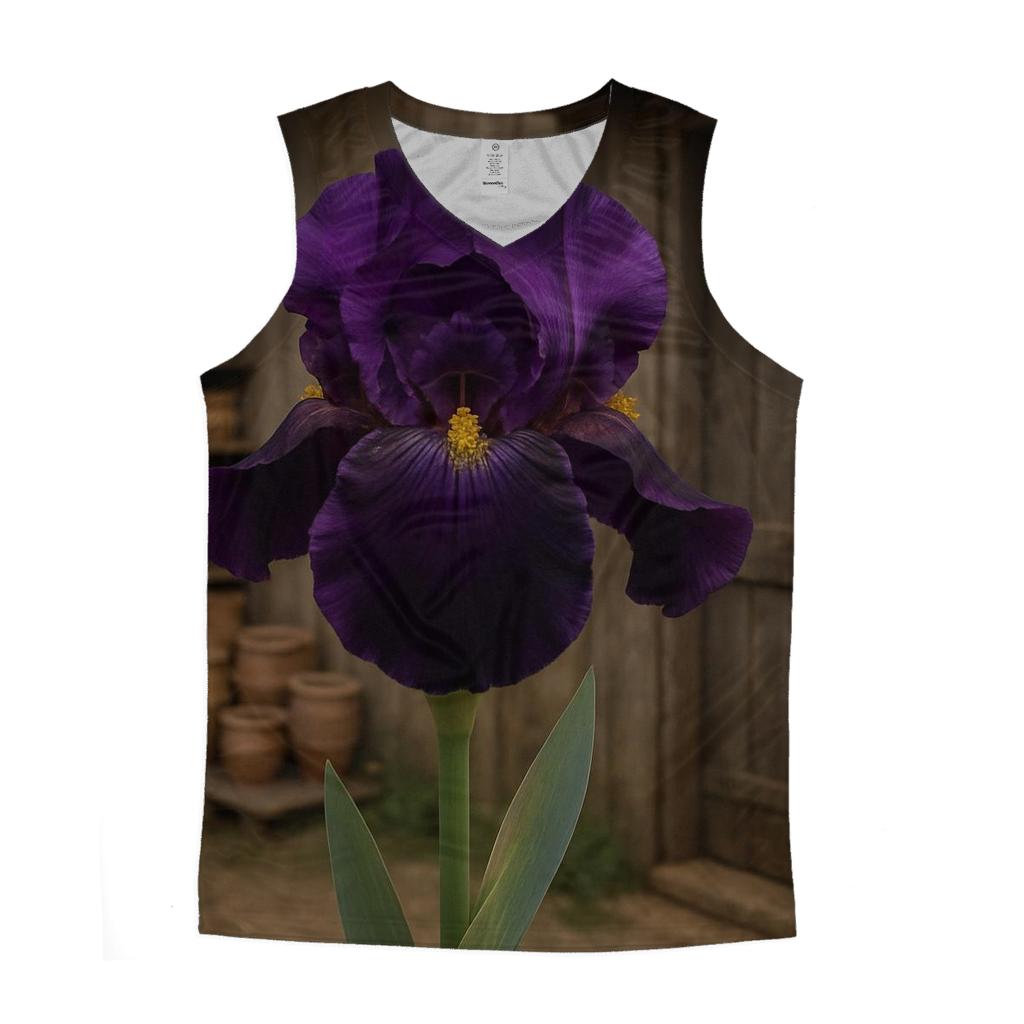Iris Beside Traditional Potters Shed sports performance tank tops