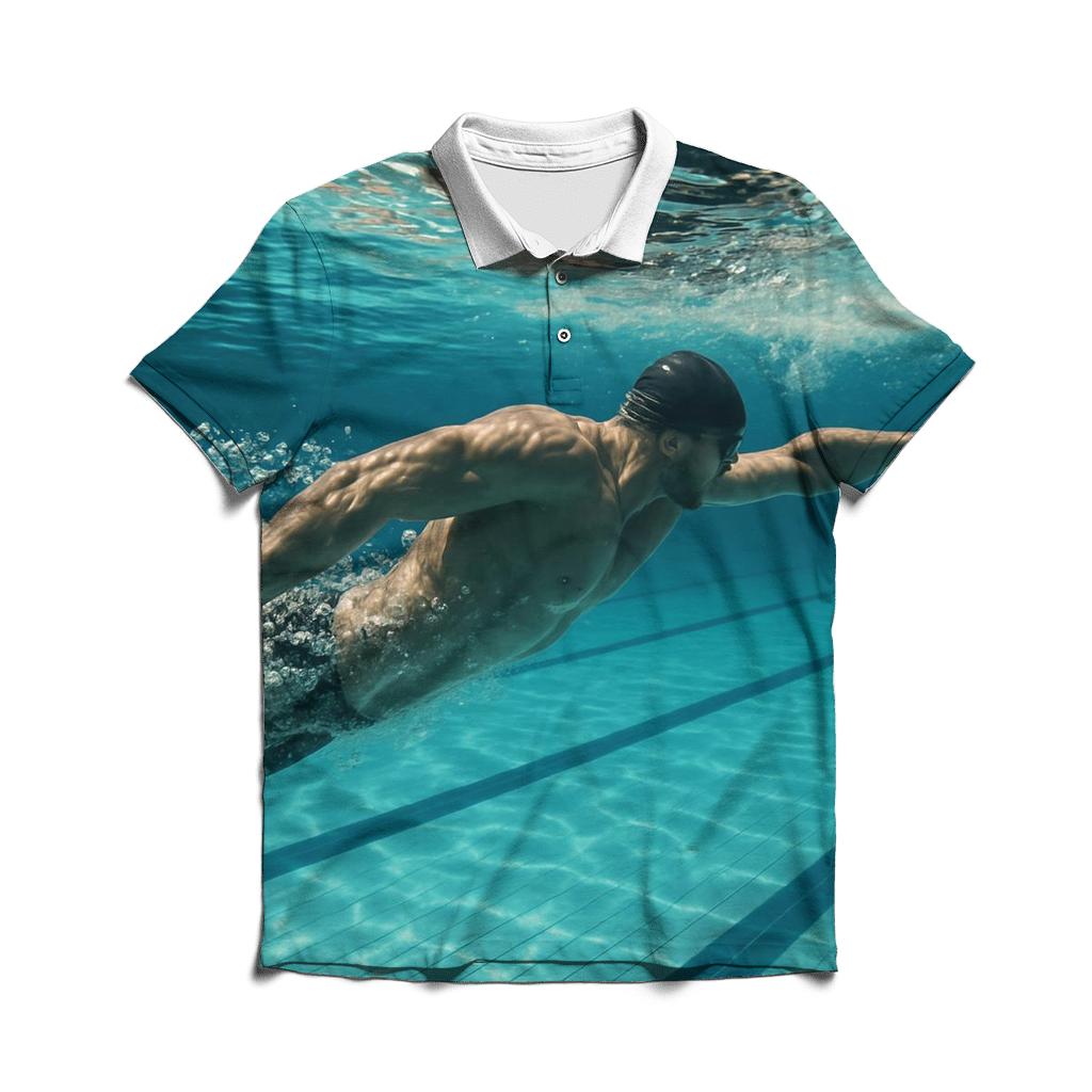 Underwater Swimming Power Surge branded logo polo shirts