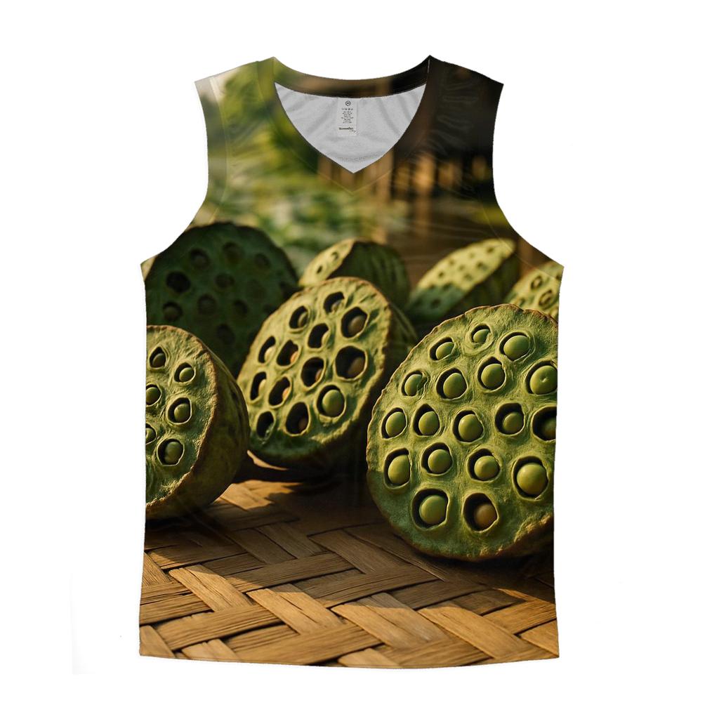 Lotus Seeds Drying On Bamboo Mat designer workout tanks