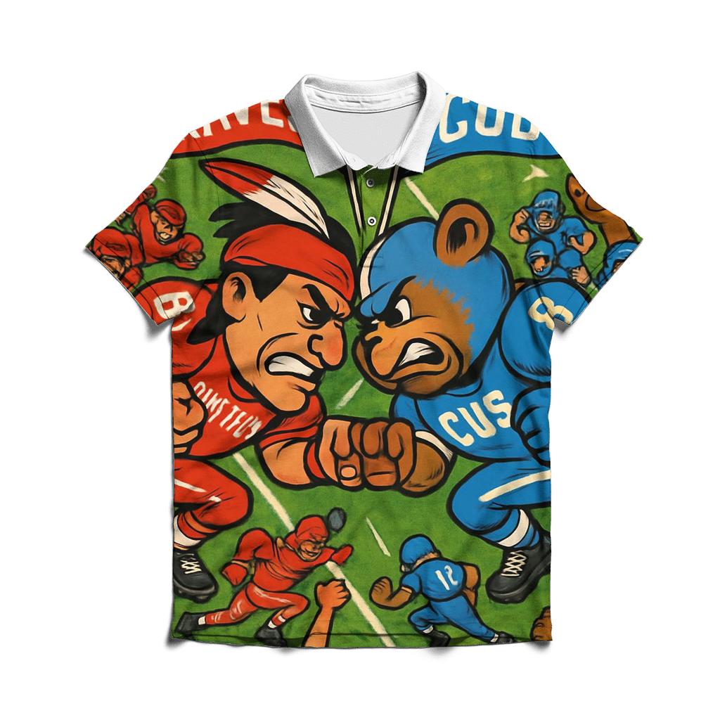 Battle Of The Mascot Generals branded logo polo shirts