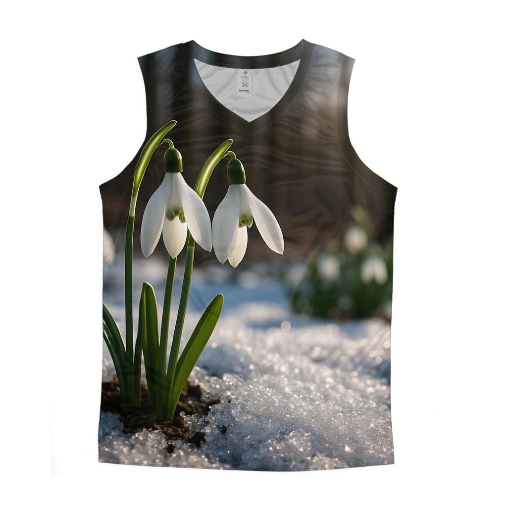 Snowdrops Emerging Through Late Snow designer workout tanks
