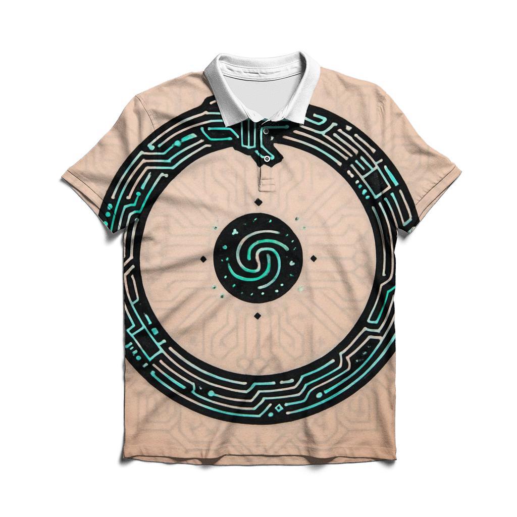 Quantum Ouroboros Circuitry branded logo polo shirts