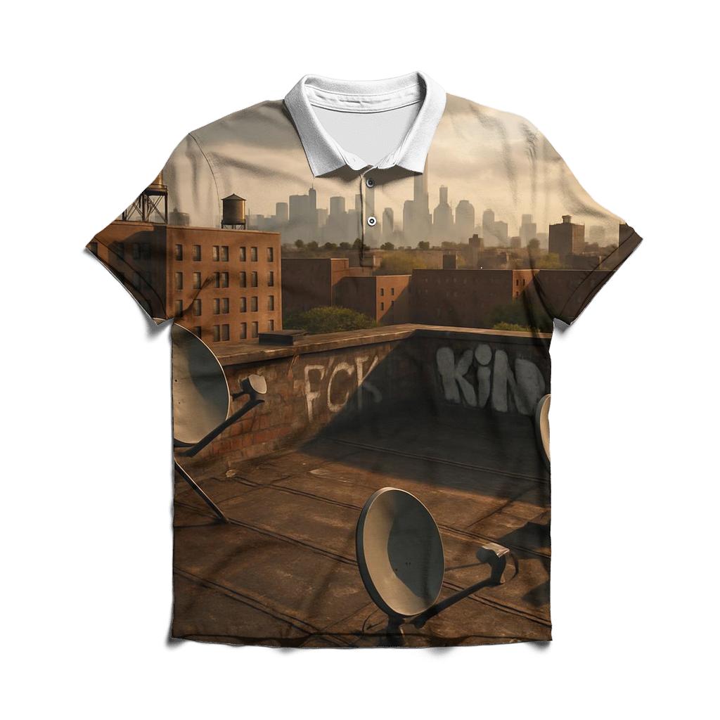 South Bronx Rooftop View Toward Downtown Manhattan casual sports polo shirts
