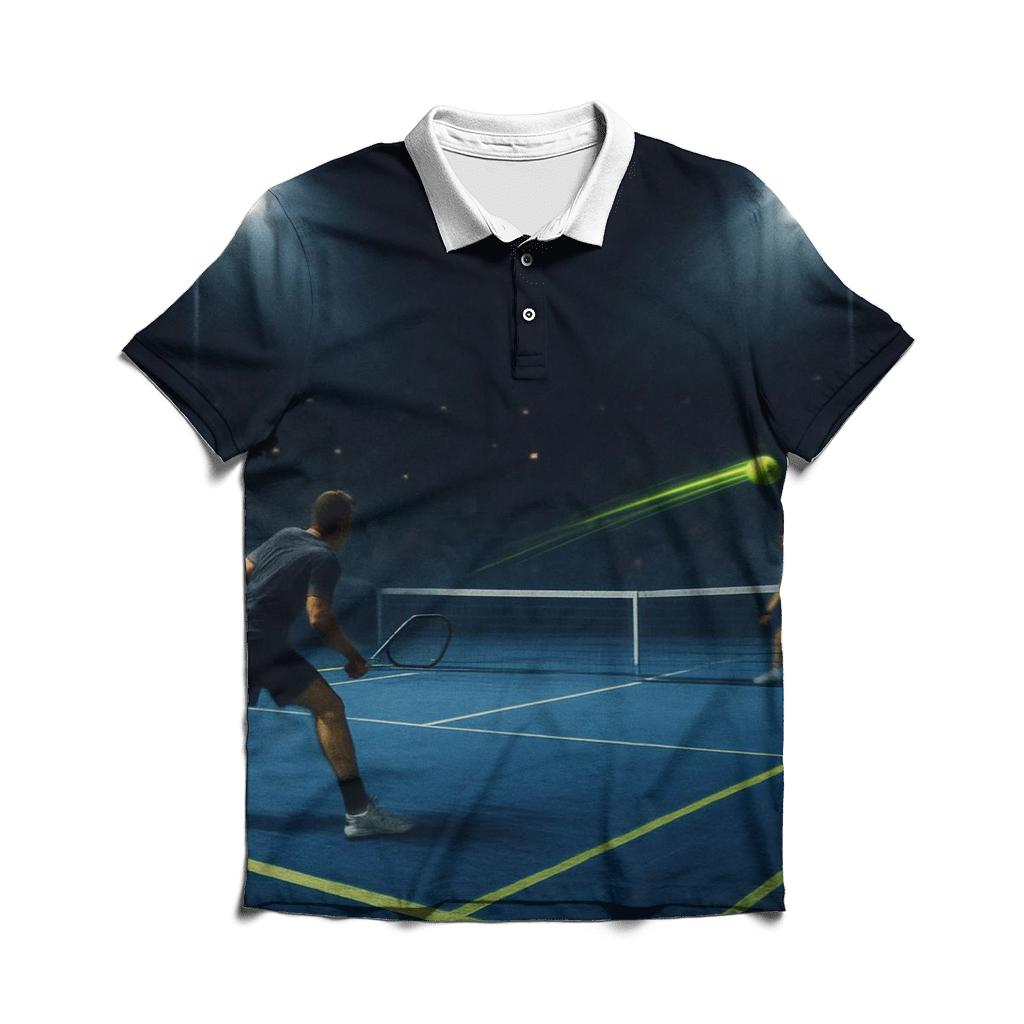 Night Stadium Tennis Rally premium cotton polo shirts